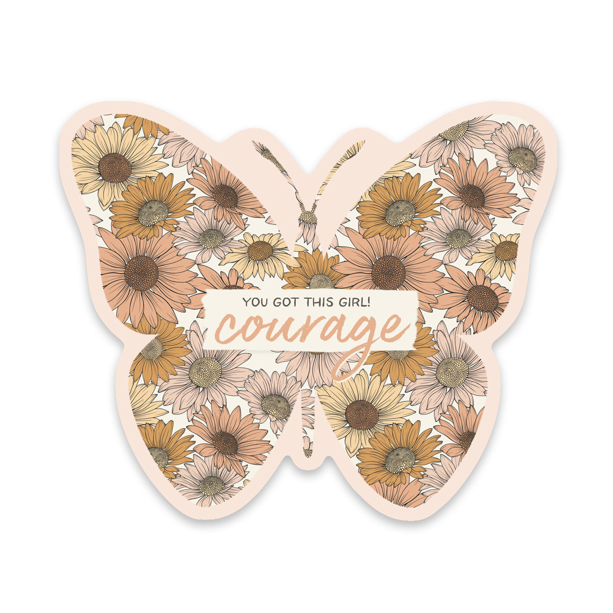 Courage Flower Butterfly Sticker – Scenic Route Design Co.