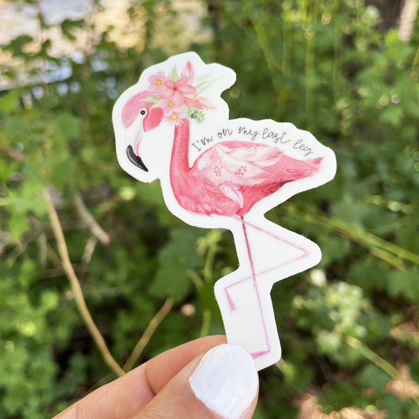 Flamingo Last Leg Sticker