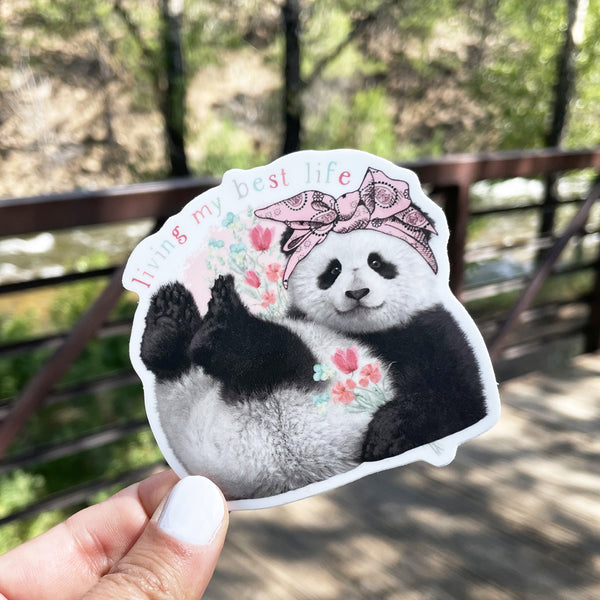 Panda Living My Best Life Sticker