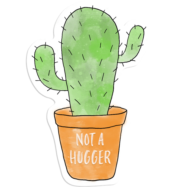 Not a Hugger Cactus Sticker