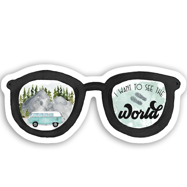 Glasses I Want To See The World Sticker
