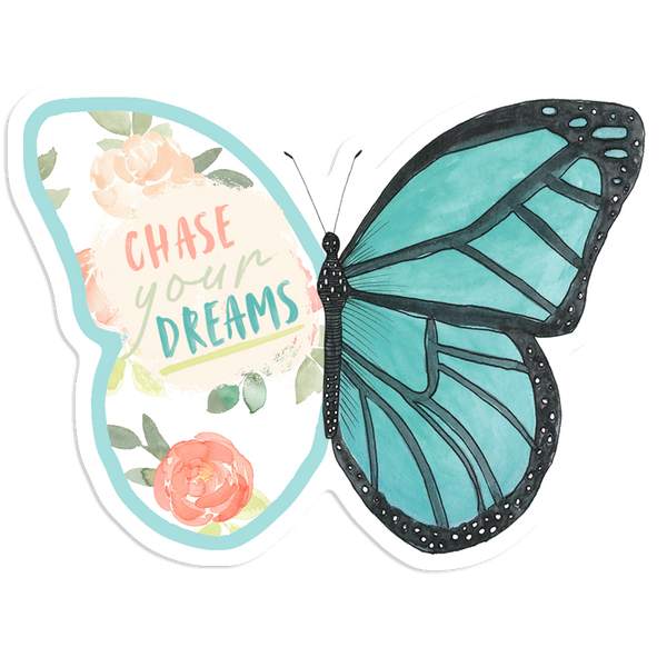 Blue Butterfly Chase Your Deams Sticker