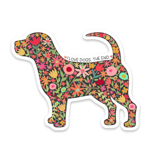 I Love Dogs Flower Sticker