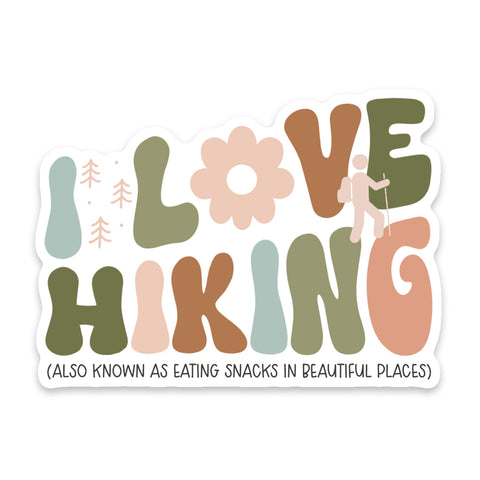 I Love Hiking Snack Sticker