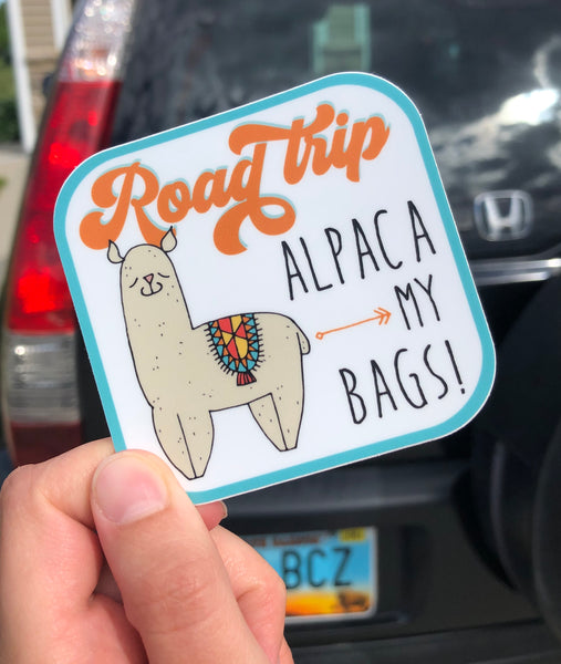 Alpaca My Bags Road Trip Sticker
