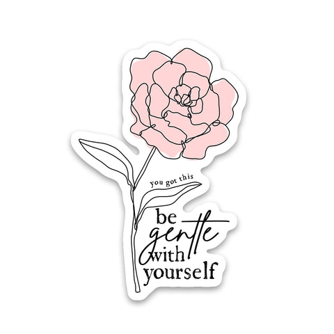 Be Gentle With Yourself Flower Sticker