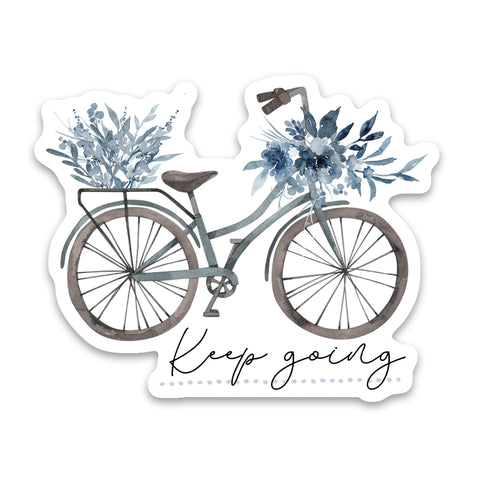 Blue Bike Keep Going Sticker