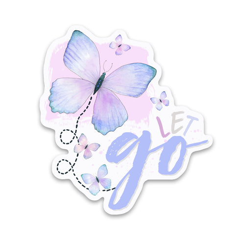 Let go butterfly sticker