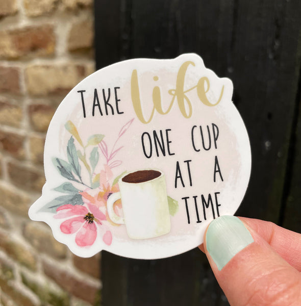 Coffee One Cup At A Time Sticker