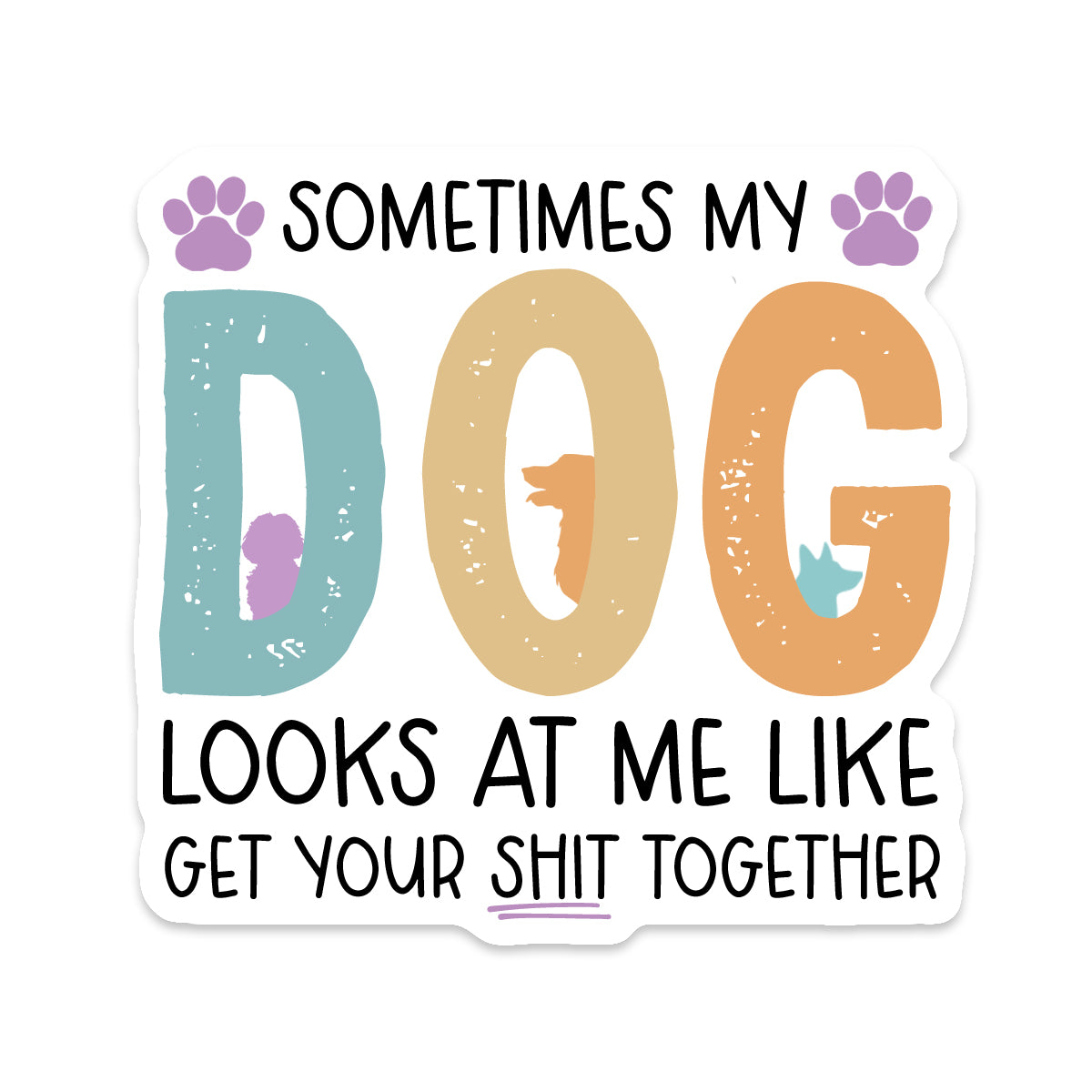 Dog Get Your Shit Together Sticker