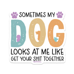 Dog Get Your Shit Together Sticker