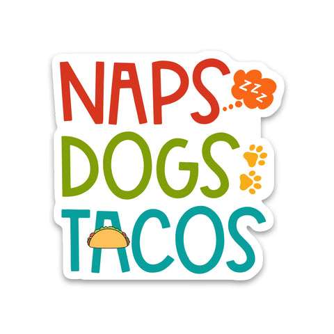 Naps Dogs Tacos Sticker