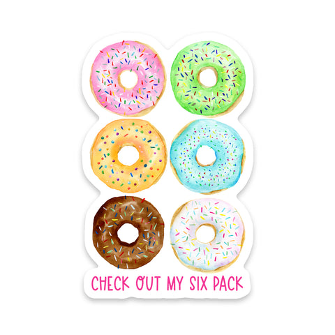 Donut Check Out My Six Pack Sticker