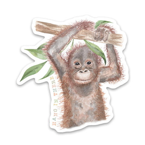 Hang in there monkey sticker