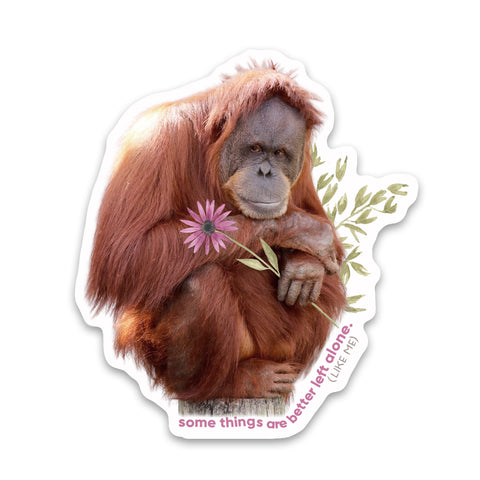 Orangutan Leave Me Alone Sticker
