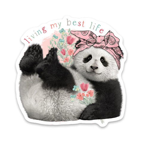 Panda Living My Best Life Sticker