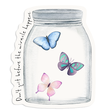 Butterfly Miracle Happens Jar