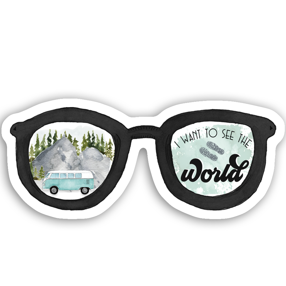 Glasses I Want To See The World Sticker