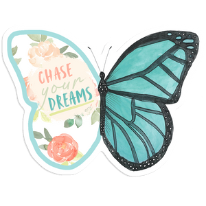 Blue Butterfly Chase Your Deams Sticker