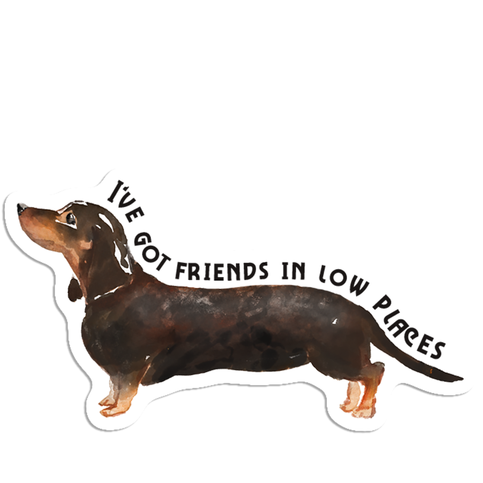 Dachshund Friends in Low Places Sticker