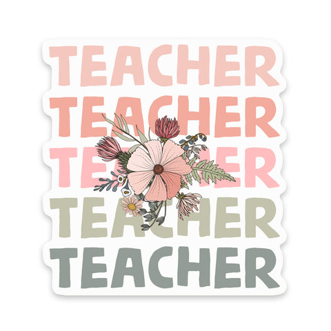 Teacher Flower Sticker